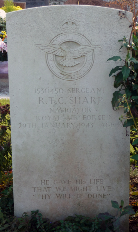 Sgt Robert Thomas Cartmel Sharp<br /><br /><br />died on active duty - January 29th, 1943